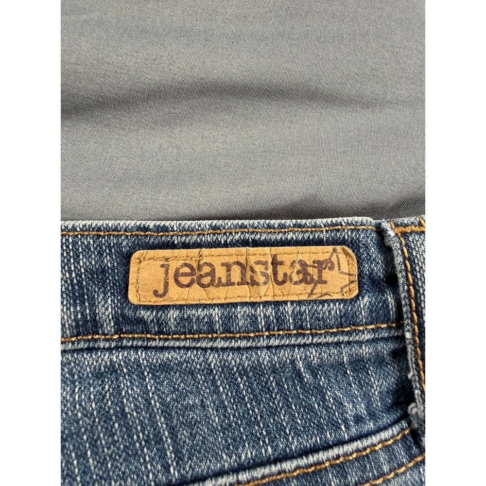 Jeanstar Womens Jeans 30x31 Flare Bell Bottom Y2K Stretch Low Rise Blue Denim - Picture 9 of 11